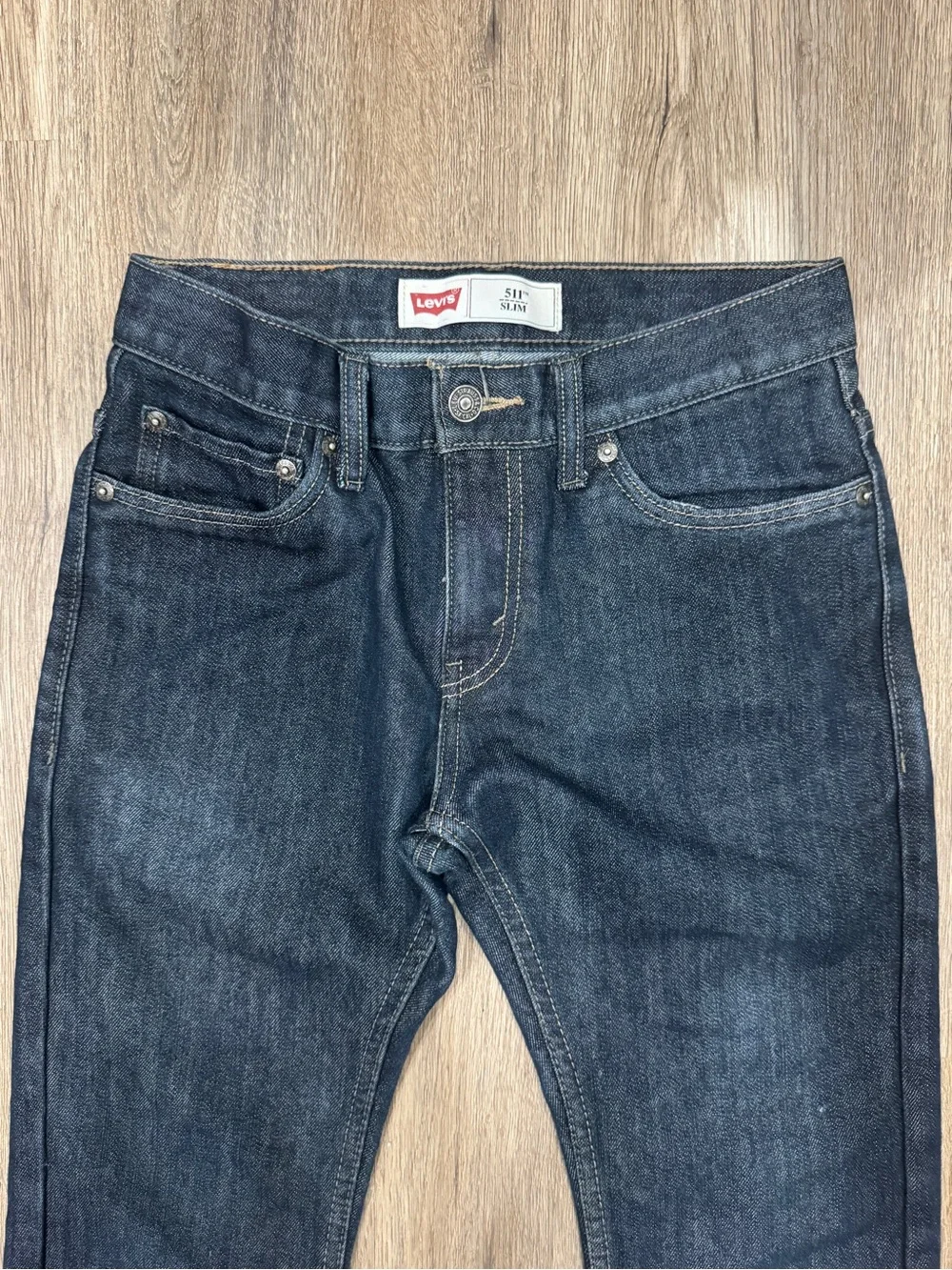 Levi's 511 Slim Dark Blue Straight Leg Jeans 14 Reg Boys